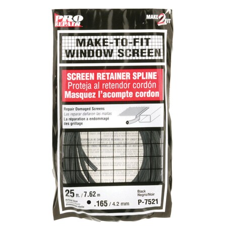 Prime-Line Spline Blk 25'L .165 P7521